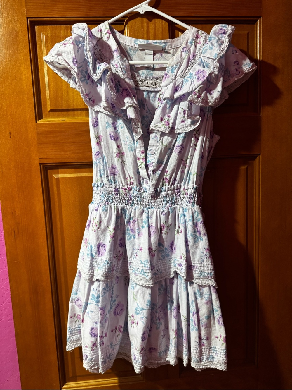 LoveShackFancy -Target Lavender Floral Ruffle Tiered Mini Dress - Picture 5 of 9